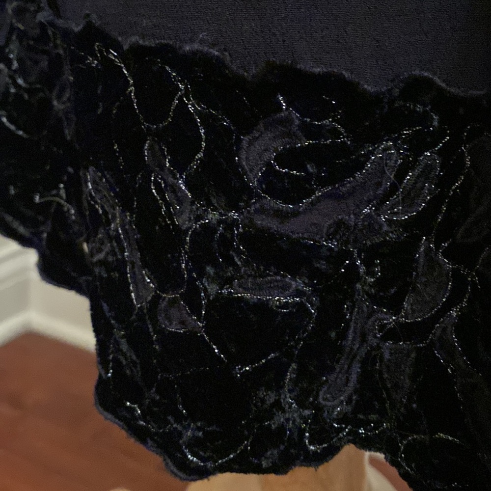 J. Jill Black Floral SZ 4 Velvet Trim Whimsigoth Romantic Bohemian Party Dress - Picture 4 of 11